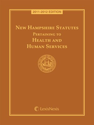 cover image of New Hampshire Statutes Pertaining to Health and Human Services
